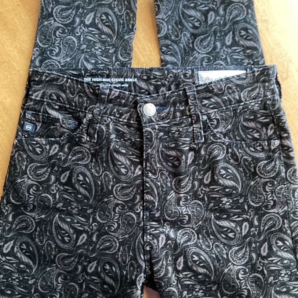 AG Adriano Goldschmied velvet Jeans Black Paisley